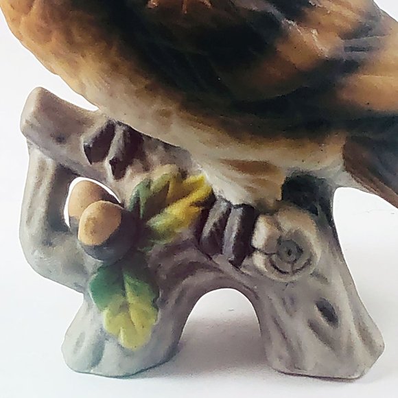 MIJ Owl on Branch with Acorns Bisque China - Picture 6 of 8